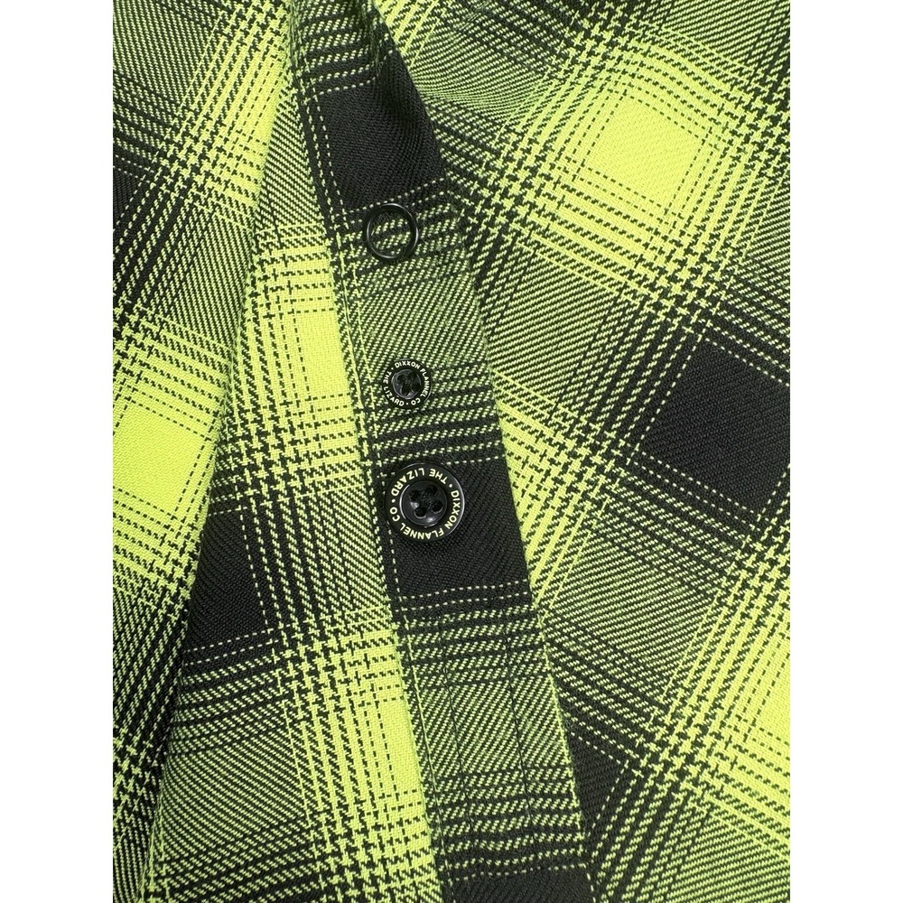 Dixxon Long Sleeve Flannel Button- Up The Lizard Womens Medium Green Black Plaid - Picture 10 of 16